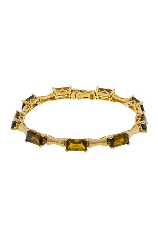 14k Gold Smokey Quartz Bracelet