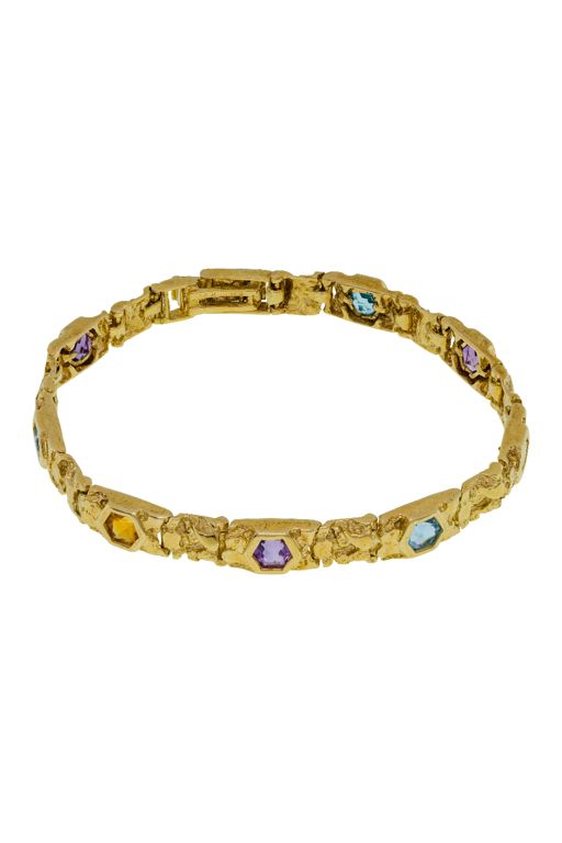 14k Gold Multi-Gem Bracelet