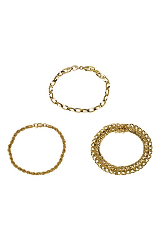 Three 18k Gold Bracelets