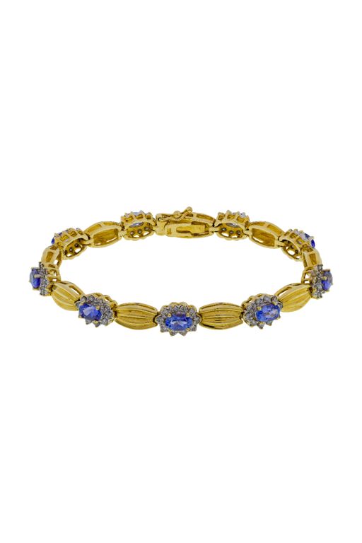 14k Gold Tanzanite and Diamond Bracelet