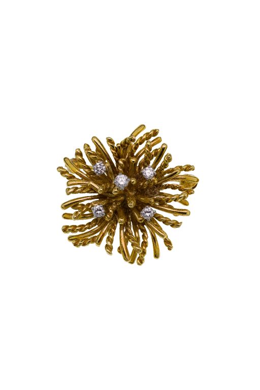 18k Gold, Platinum Diamond Brooch