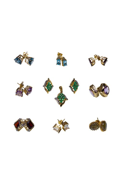 10k Gold Multi-Gem Jewelry Set