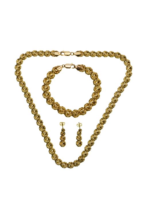 14k Yellow Gold Knot Jewelry Suite