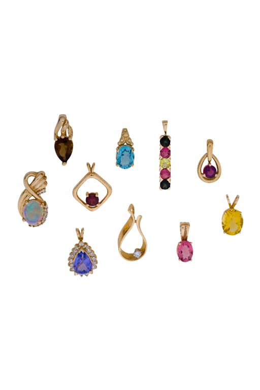 14k Yellow Gold and Gemstone Pendant Assortment