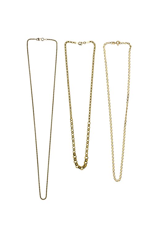 Three 14k Gold Necklaces