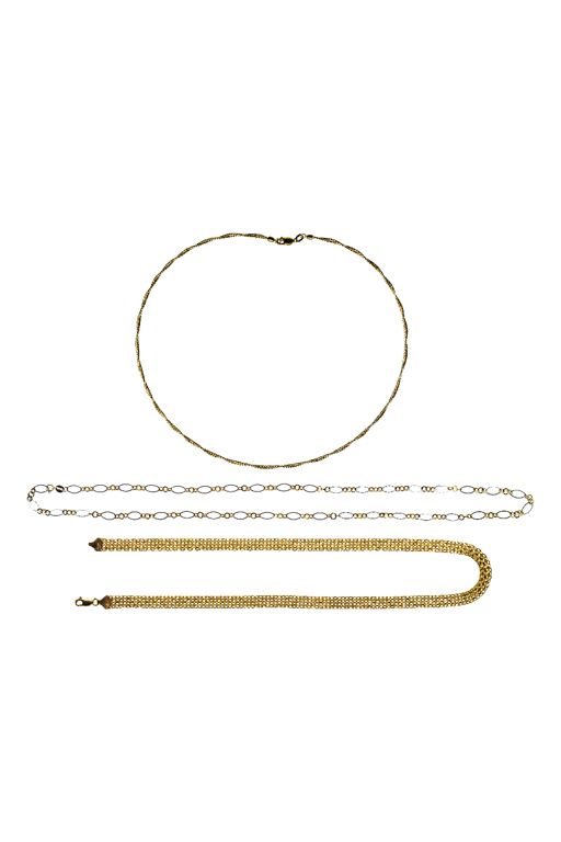 Three 14k Gold Necklaces