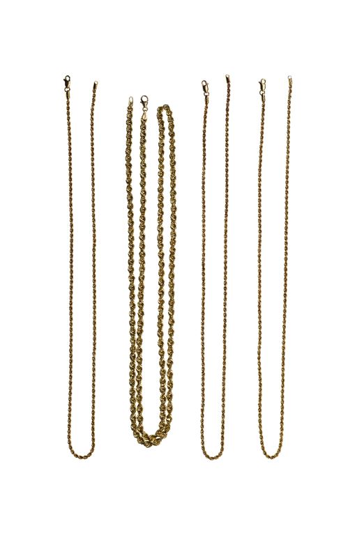 Four 14k Gold Necklaces
