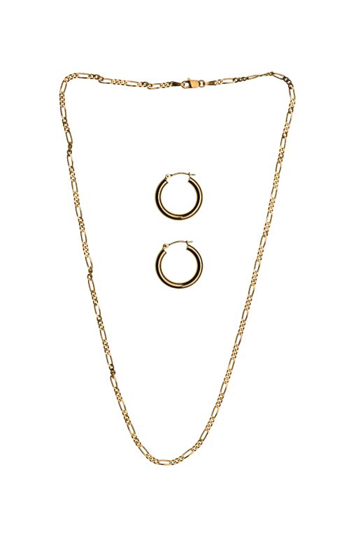 18k Gold Necklace and Earrings