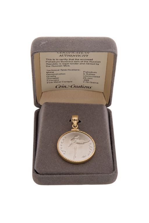 14k Gold Palladium Coin Pendant