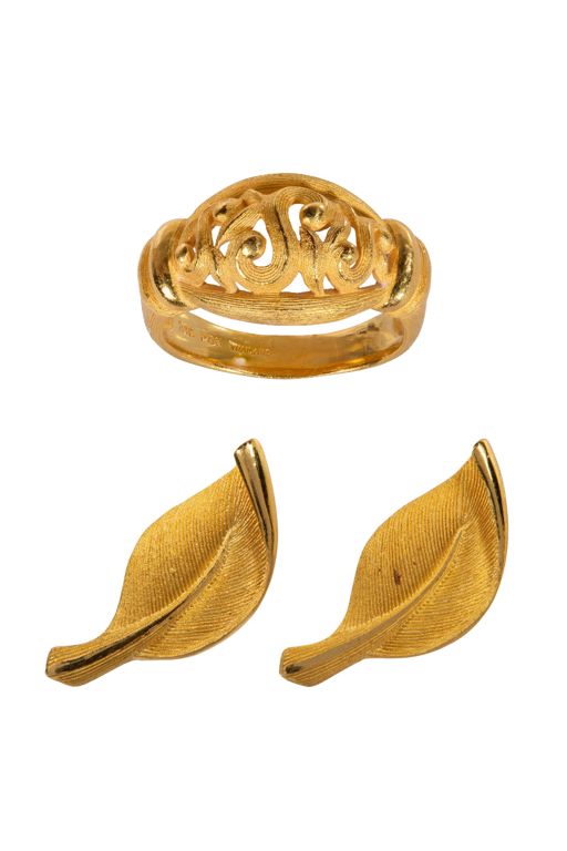 24k Gold Ring and Earrings
