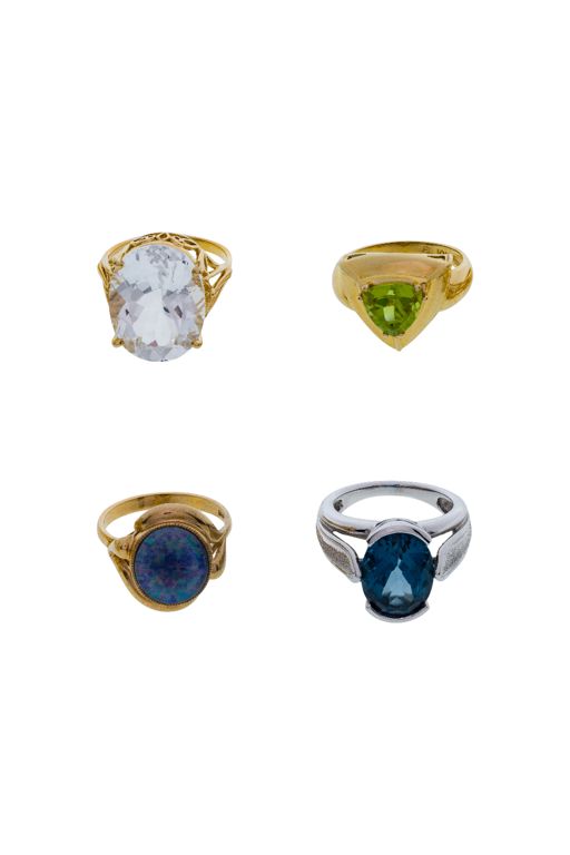 10k Yellow Gold and Gemstone Ring Assortment