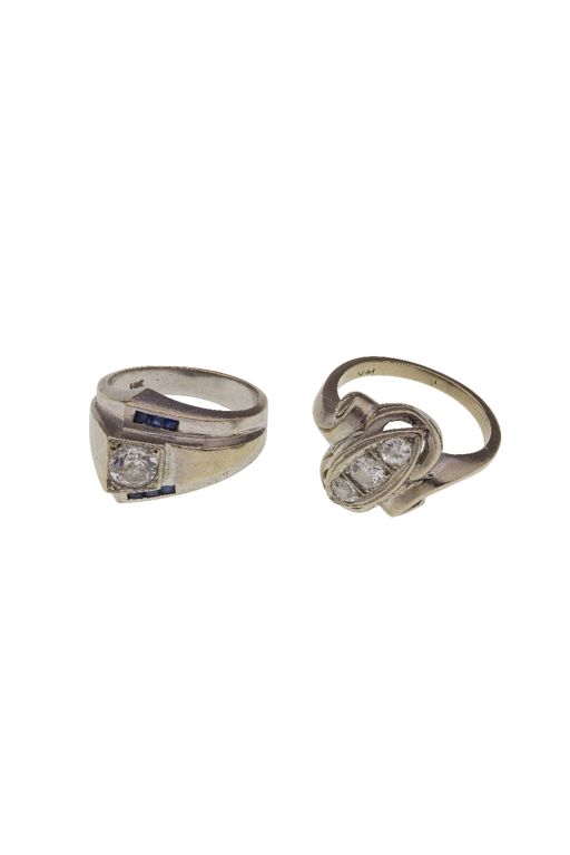 14k White Gold and Diamond Rings