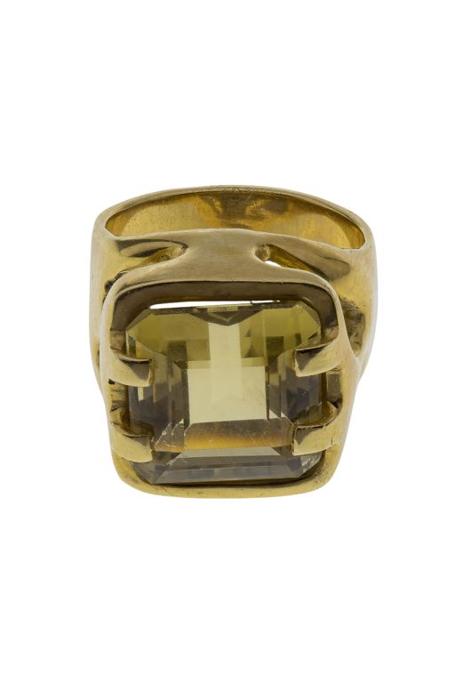 14k Yellow Gold and Yellow Topaz Ring