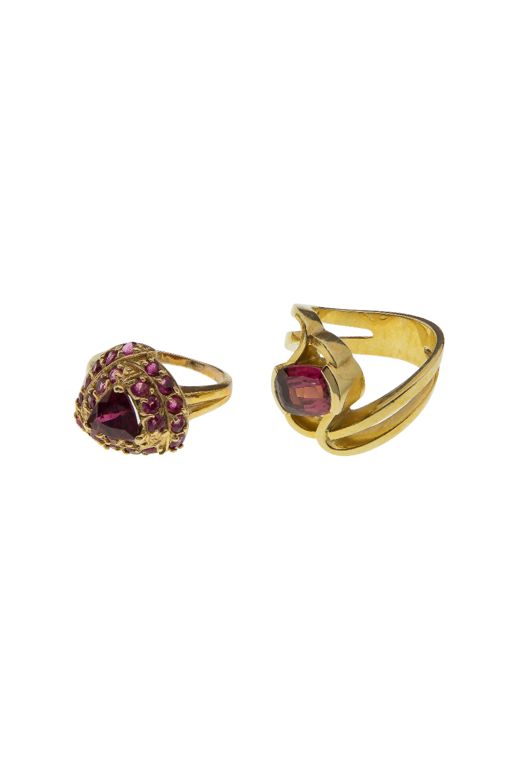 14k Yellow Gold and Amethyst Rings