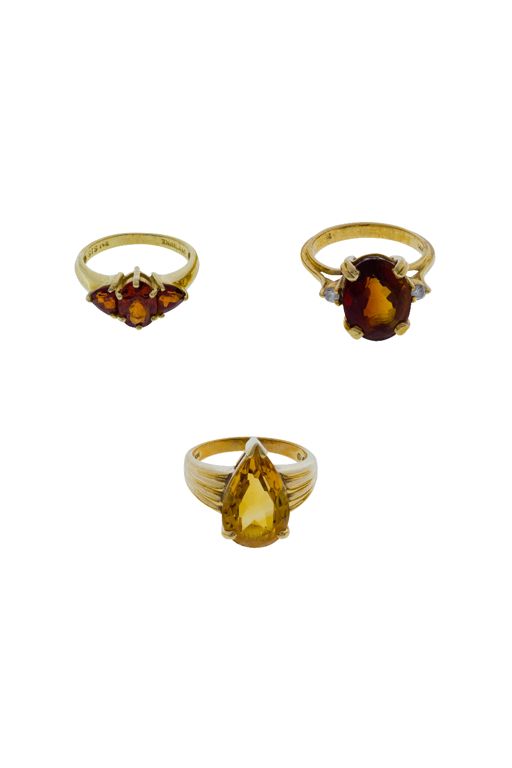14k Yellow Gold and Gemstone Ring Assortment
