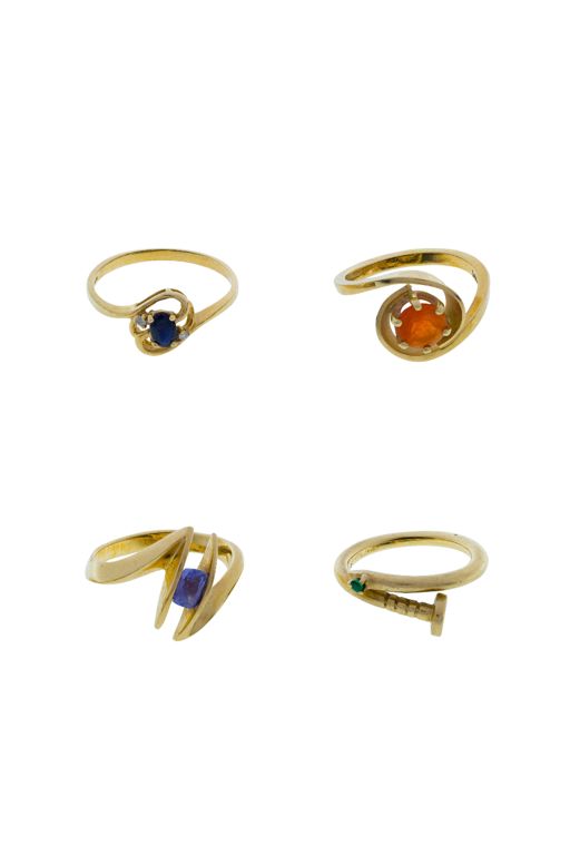 14k Yellow Gold and Gemstone Ring Assortment