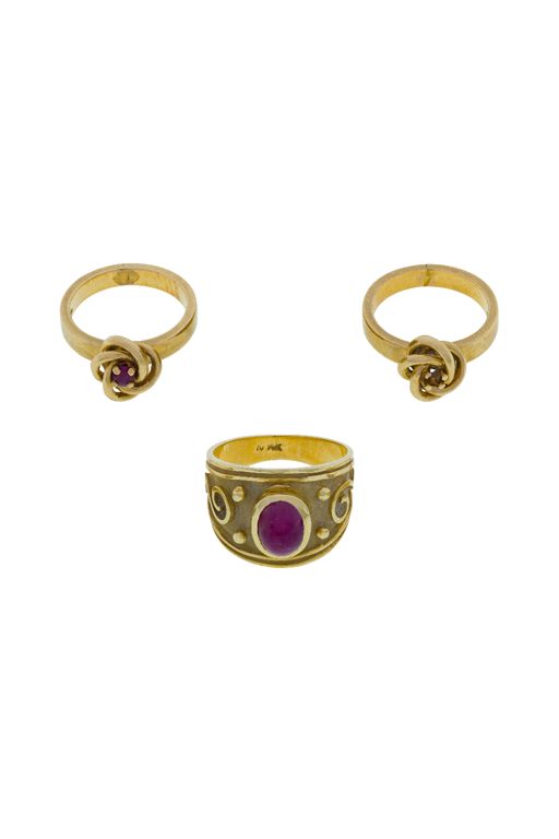 14k Yellow Gold and Ruby Ring Assortment