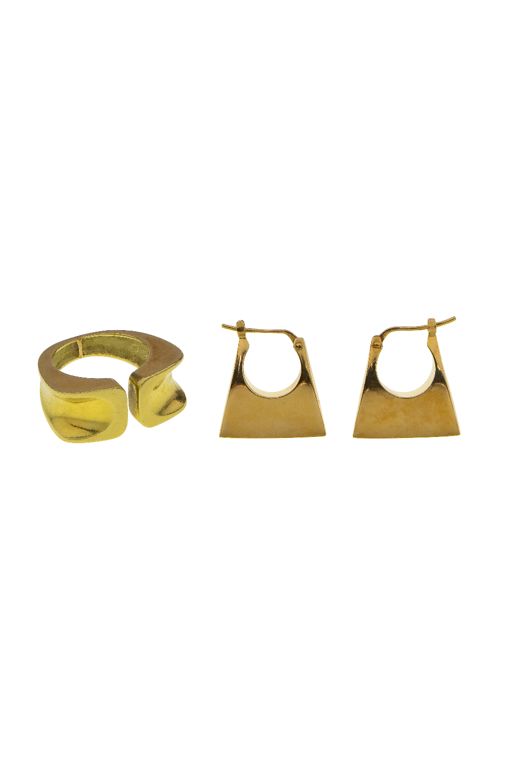 18k Gold Ring and Earrings