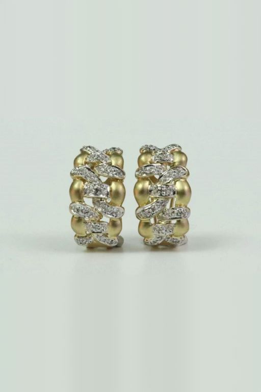 Pair of 14k Gold Diamond Earrings