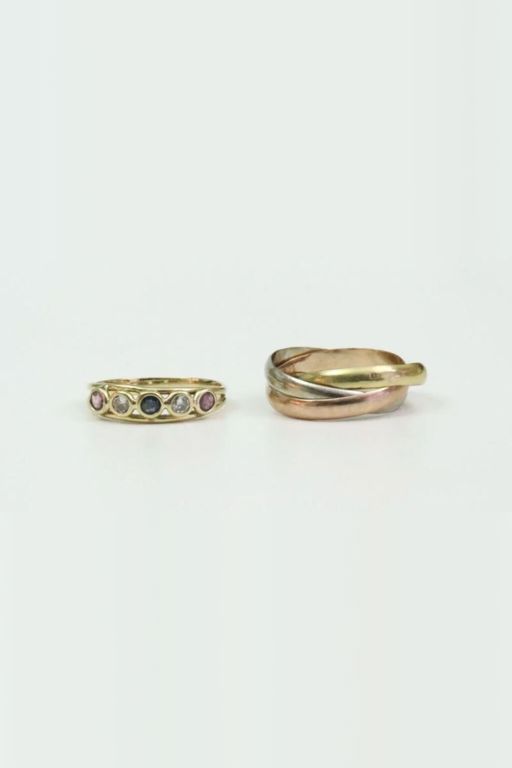 Two 14k Gold Multi-Gem Rings