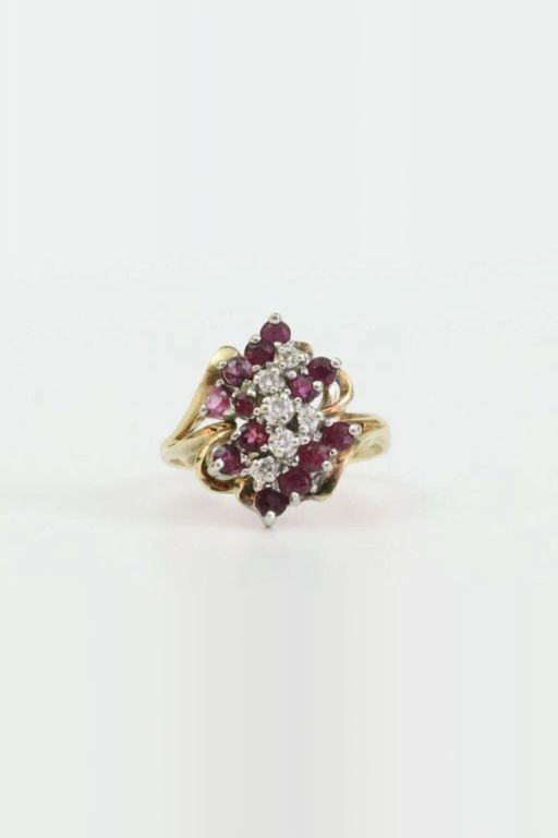 14k Gold Ruby and Diamond Ring