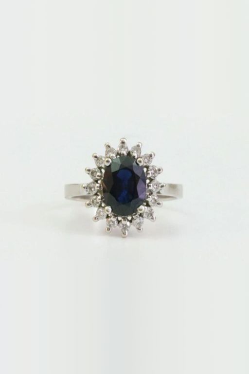 14k Gold Sapphire and Diamond Ring