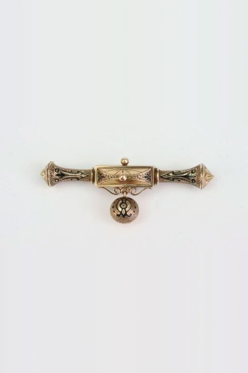 14k Gold Enamel Brooch