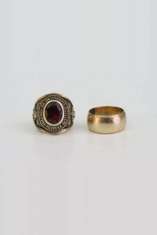 Two Gold Ruby Rings
