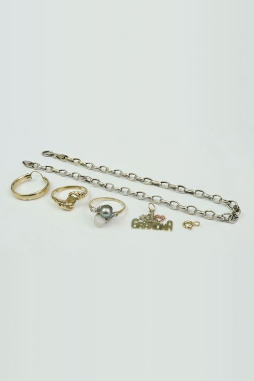 14k Gold Pearl and Diamond Jewelry Set