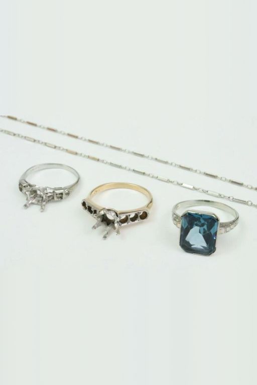 Gold, Platinum Synthetic Spinel Jewelry Set
