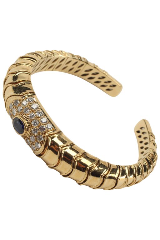 18k Gold Sapphire and Diamond Bracelet