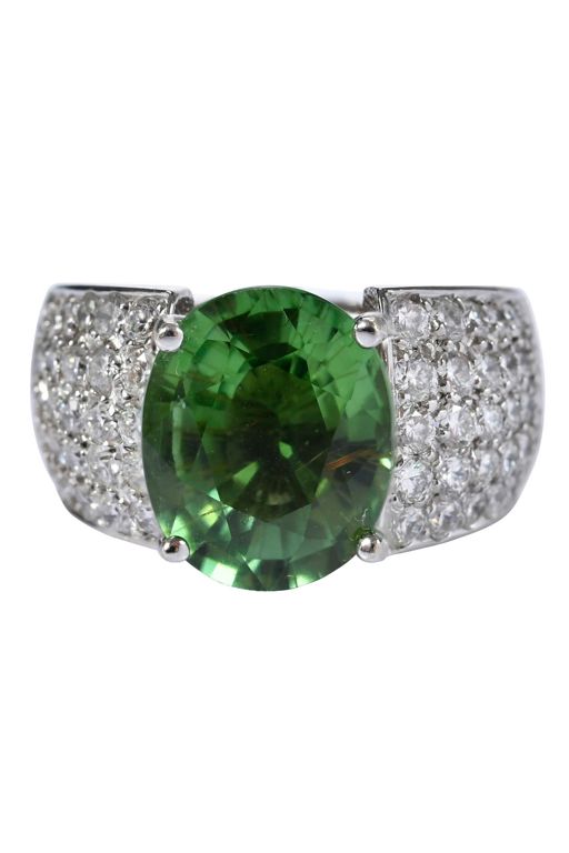 14k Gold Tourmaline and Diamond Ring