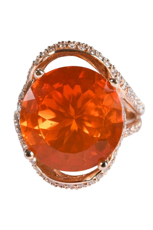 14k Gold Opal and Diamond Ring