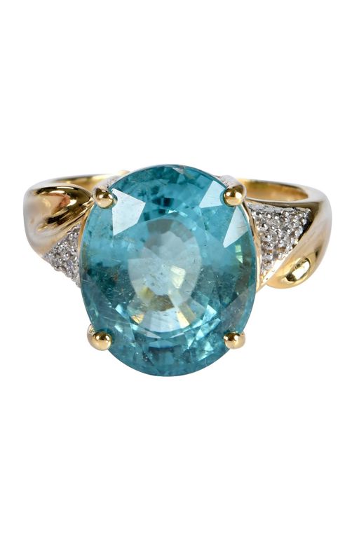 18k Gold Tourmaline and Diamond Ring