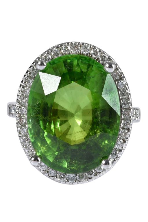 18k Gold Tourmaline and Diamond Ring