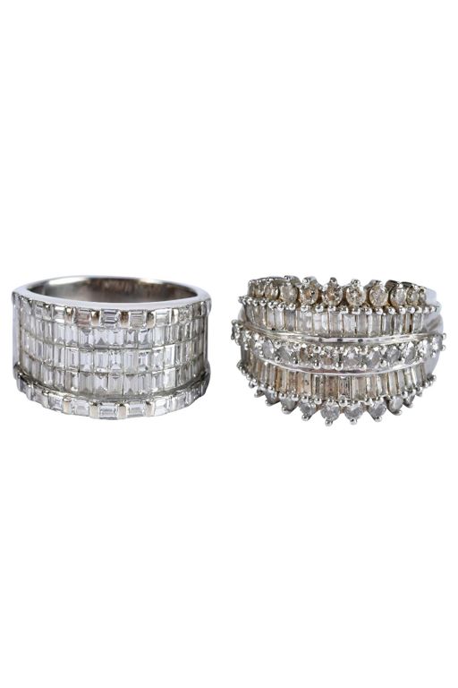Two 14k Gold Diamond Rings