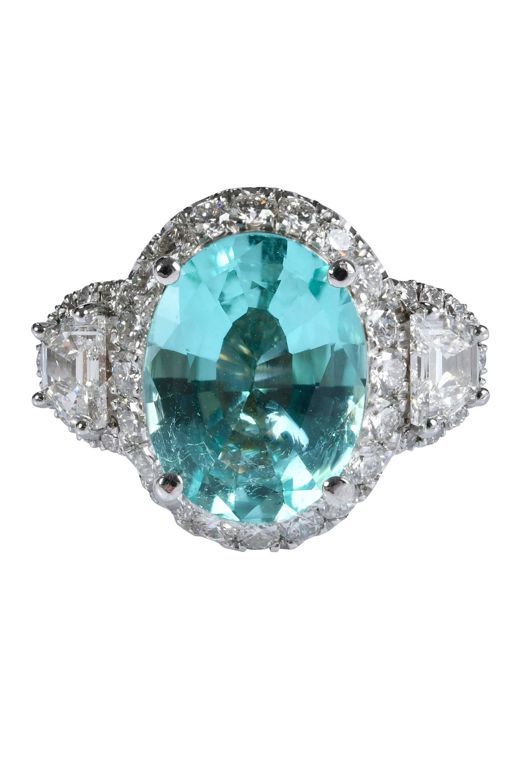 14k Gold Tourmaline and Diamond Ring