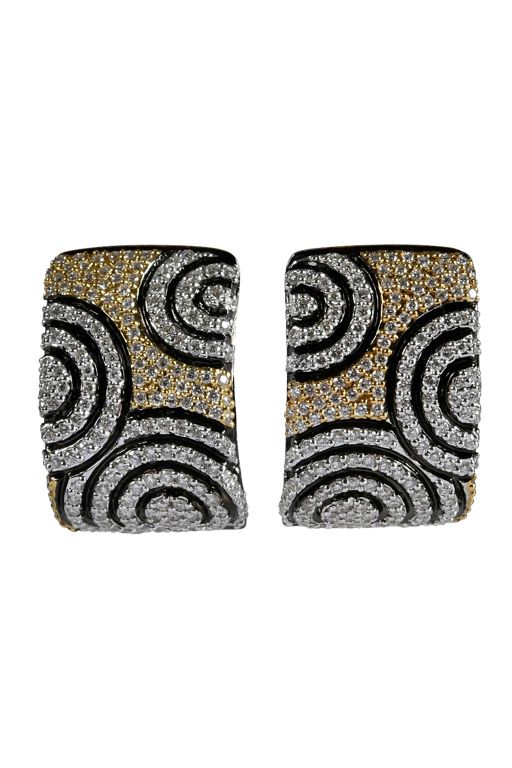 Pair of 18k Gold Diamond Earrings