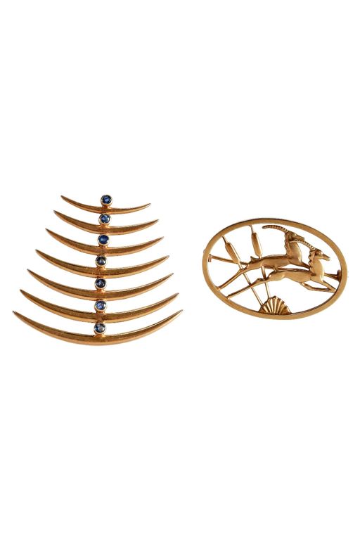 Two Gold Brooches