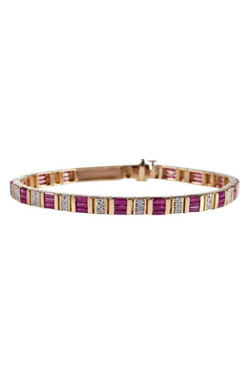 14k Gold Ruby and Diamond Bracelet