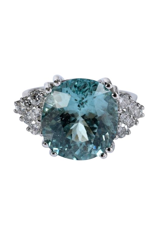 14k Gold Tourmaline and Diamond Ring