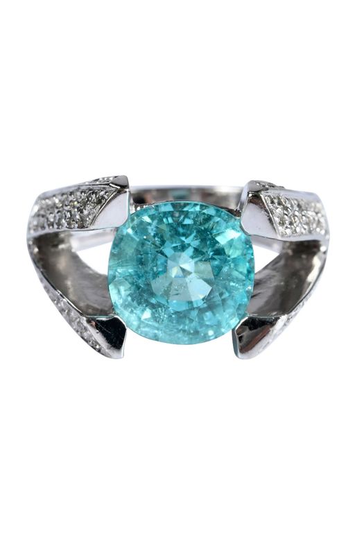 14k Gold Tourmaline and Diamond Ring