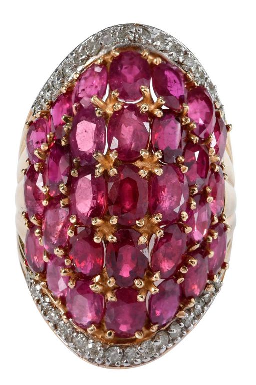 14k Gold Ruby and Diamond Ring