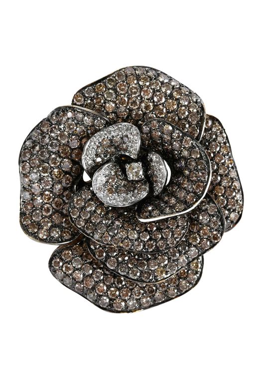 Yellow Gold Pin Diamond Brooch