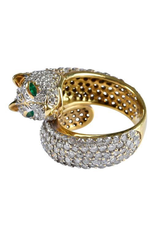 18k Gold Emerald and Diamond Ring