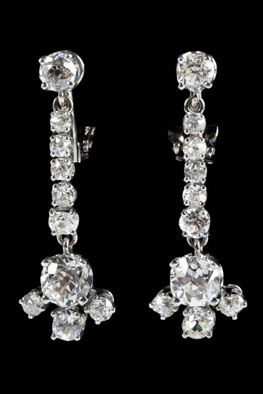 Pair of 14k Gold Diamond Earrings