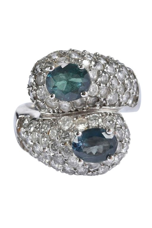 14k Gold Alexandrite and Diamond Ring
