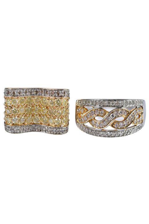 Two 14k Gold Diamond Rings