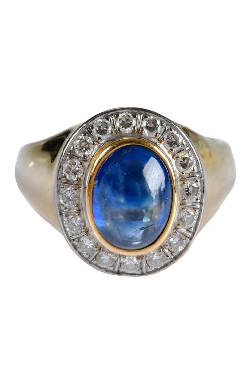 18k Gold Sapphire and Diamond Ring