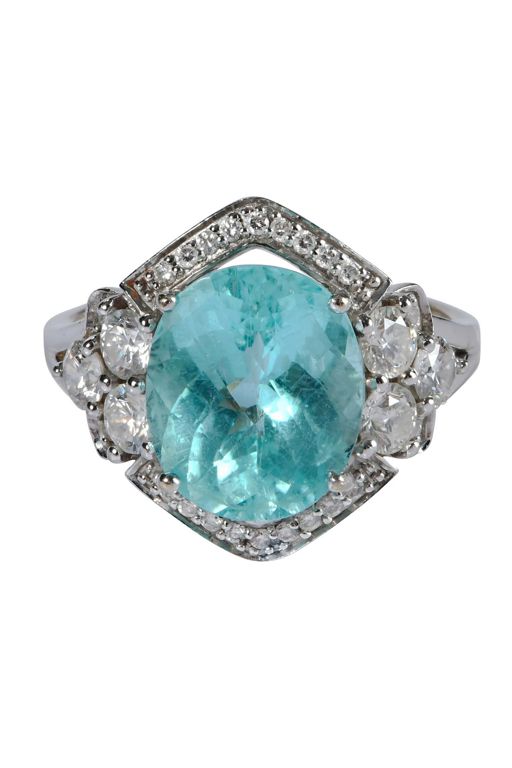 18k Gold Tourmaline and Diamond Ring